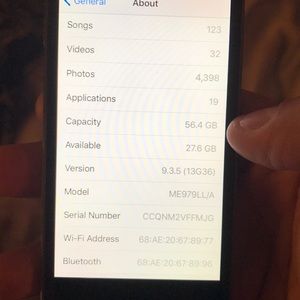 iPod Touch 5th Gen 56 GB memory